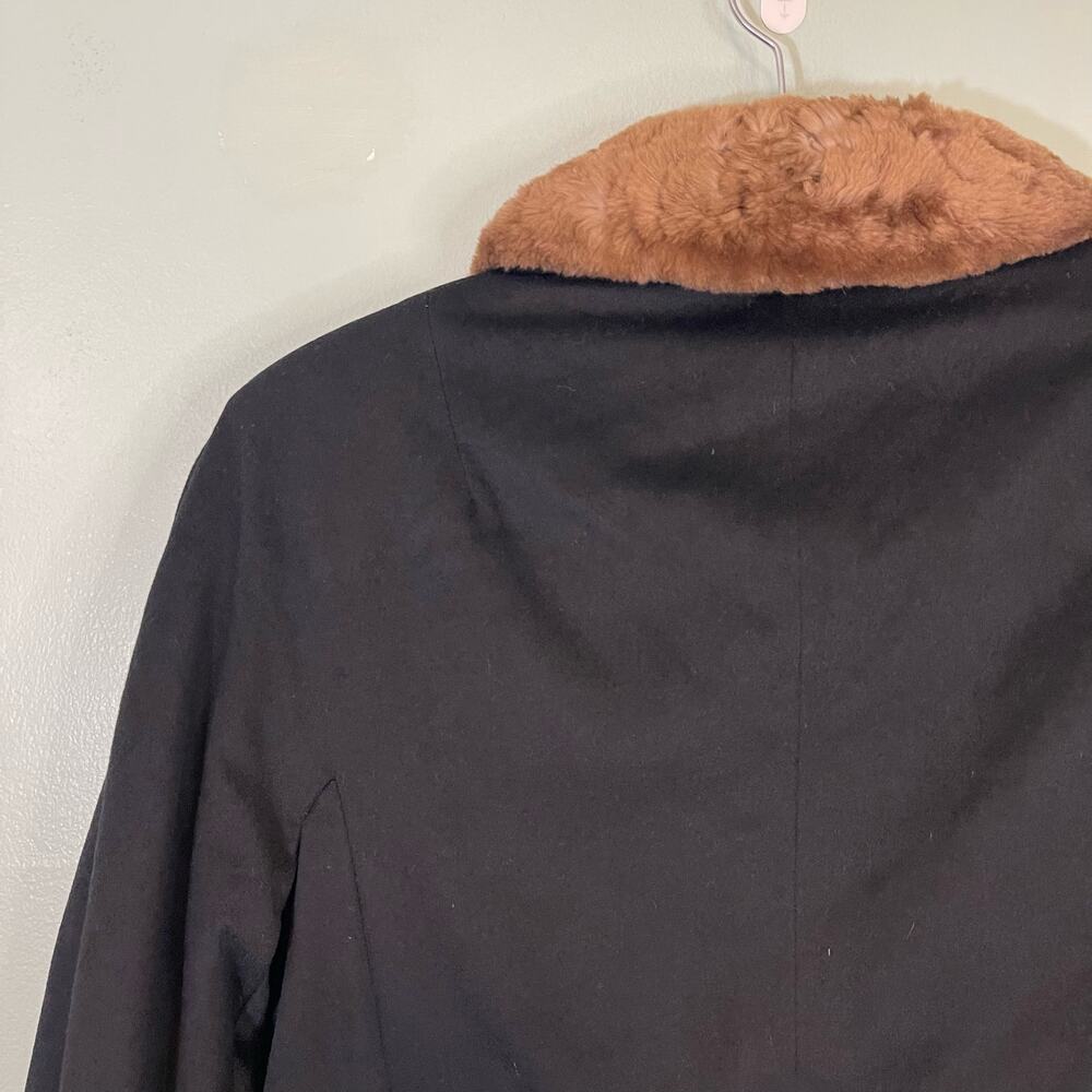 Vintage Int'l Ladies Garment Workers Union Black Fur Lined Open Jacket Size M/L - Picture 7 of 10